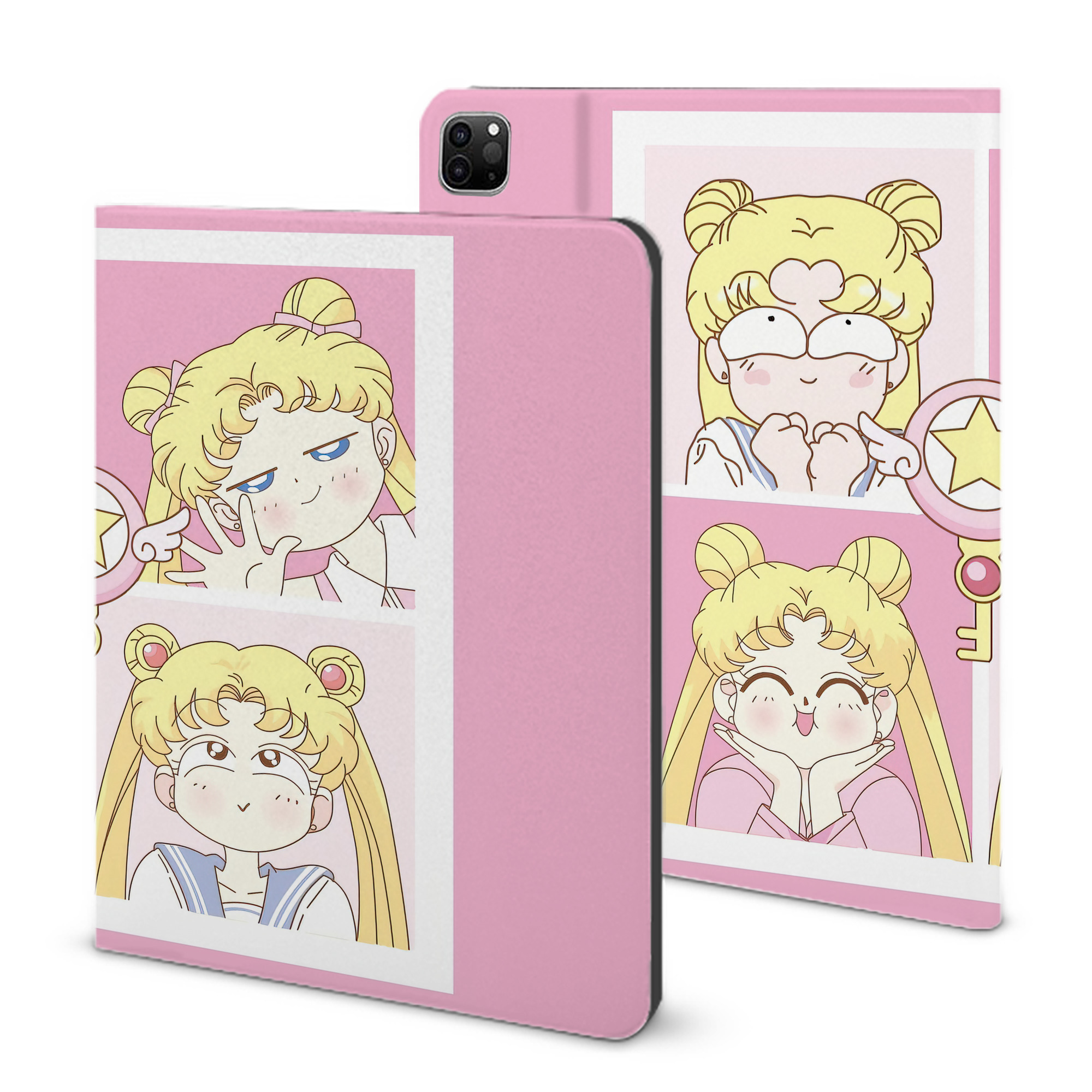 （画像用） 美少女戦士セーラームーン Sailor Moon IPad ケース ブック型 PUレザー TPU 耐衝撃 軽量 薄型 ペン収納なし 全面保護 IPad 各モデル対応